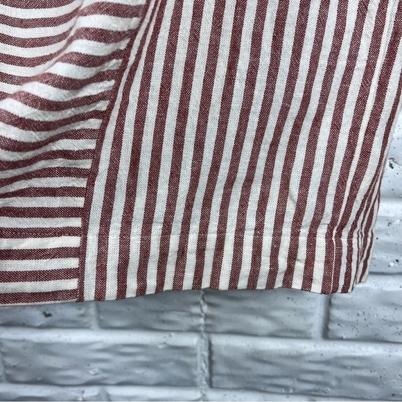 MADEWELL Linen & Cotton Lightweight Striped Dress | Short Sleeve Shift Dress - Picture 5 of 10